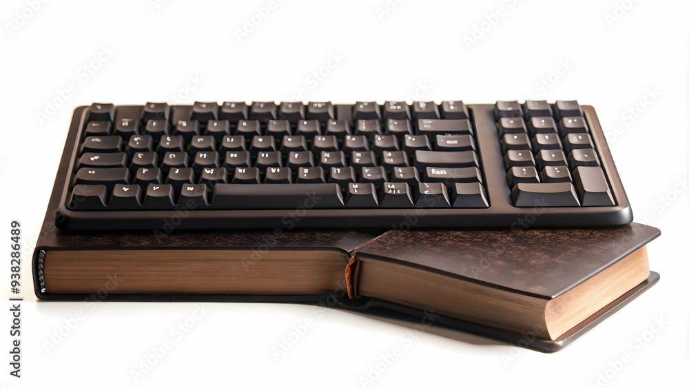 Keyboard and Book Vector Illustration for Online Education Concept Keyboard and Book Vector Illustration for Online Education Concept