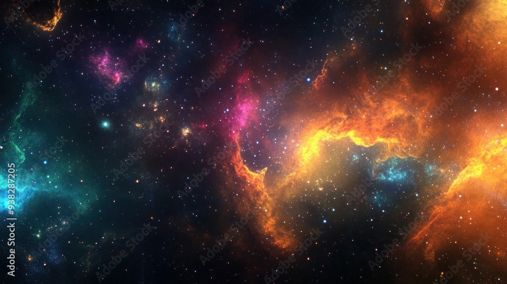 Fototapeta premium Cosmic Nebula with Vibrant Colors