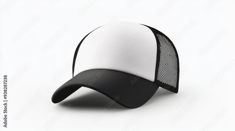 Blank White and Black Baseball Cap Mockup. Blank White and Black Baseball Cap Mockup.