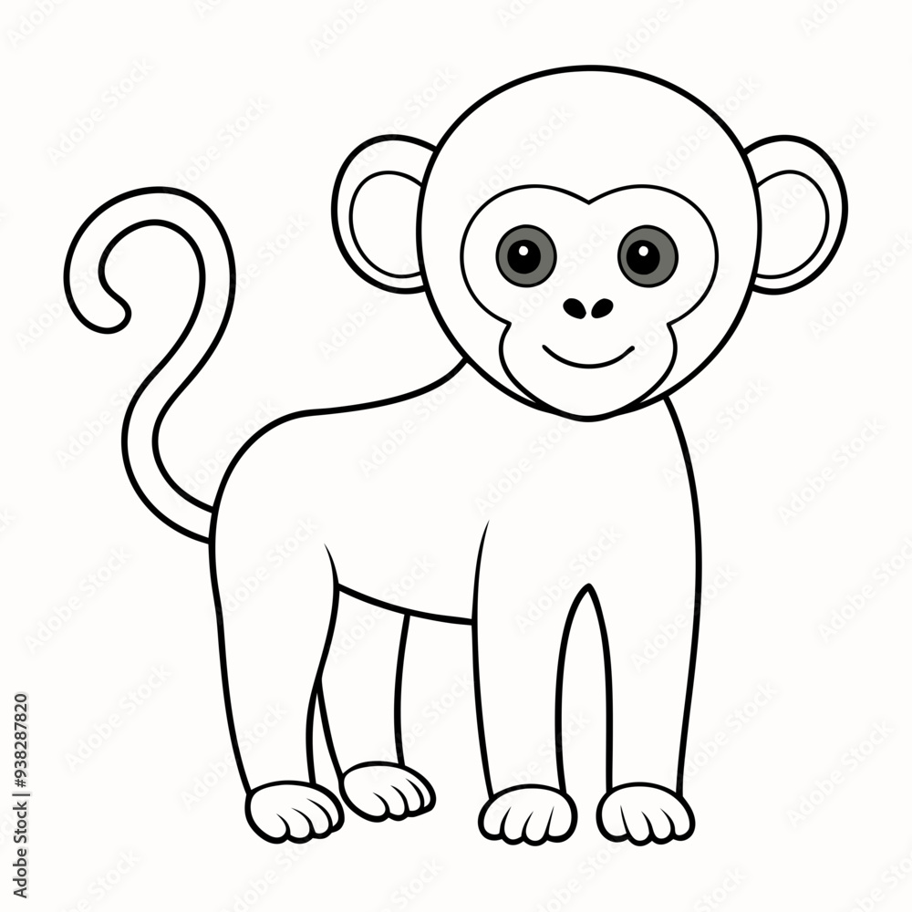 White Monkey with Blue Sky Background art vector illustration White Monkey with Blue Sky Background art vector illustration