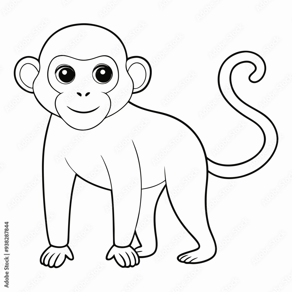 White Monkey with Blue Sky Background art vector illustration White Monkey with Blue Sky Background art vector illustration