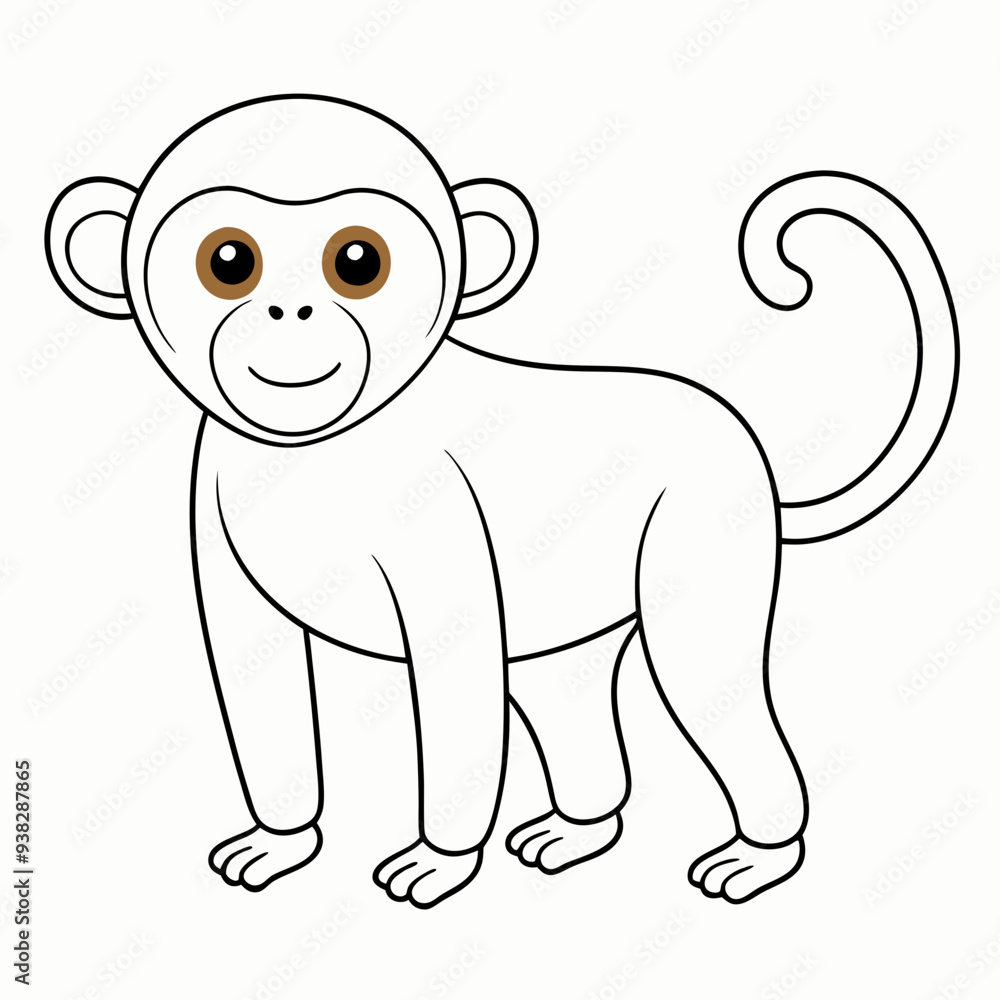 White Monkey with Blue Sky Background art vector illustration White Monkey with Blue Sky Background art vector illustration