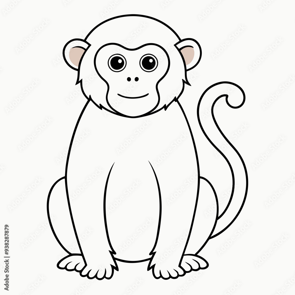 White Monkey with Blue Sky Background art vector illustration White Monkey with Blue Sky Background art vector illustration