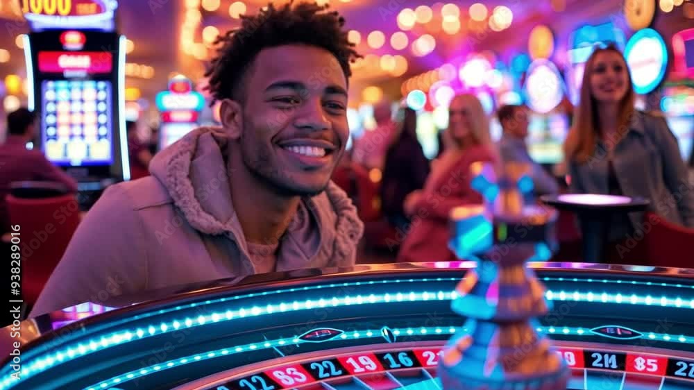 Stunning Multiethnic Individuals Taking Chances and Betting on a Roulette Wheel in a Casino Stunning Multiethnic Individuals Taking Chances and Betting on a Roulette Wheel in a Casino