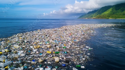 A devestating shot of plastic waste in the ocean. Water Pollution photo