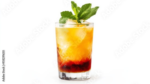 Refreshing Summer Cocktail with Mint Garnish.