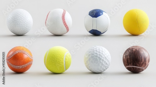 Collection of Different Balls for Sports and Games.