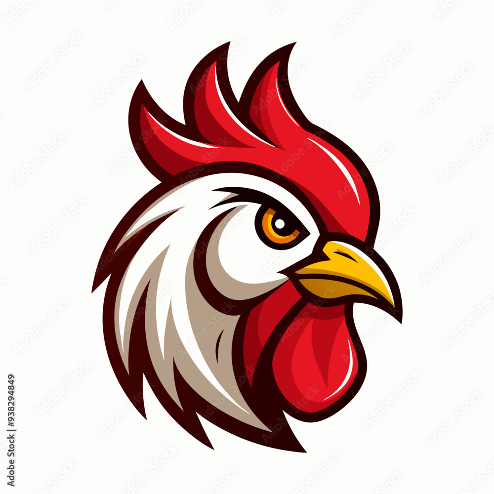 chicken rooster head mascot logo vector illustration chicken rooster head mascot logo vector illustration