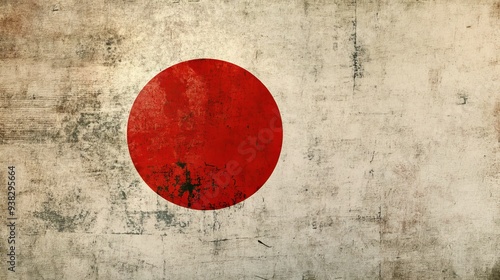 Grunge Japanese Flag.