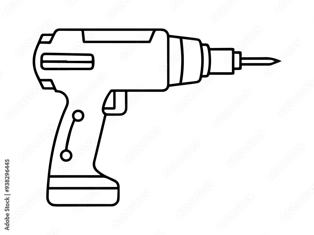 drill silhouette vector illustration, line art drill silhouette vector illustration, line art