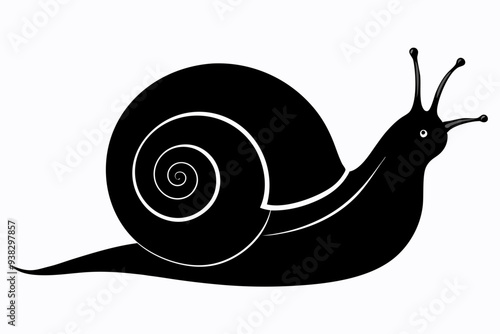 Snail silhouette vector, Snail icon