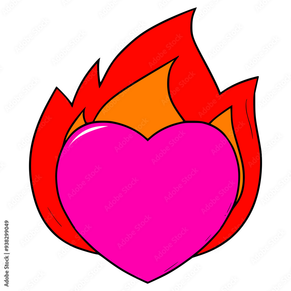 heart fire icon illustration hand drawn isolated vector heart fire icon illustration hand drawn isolated vector
