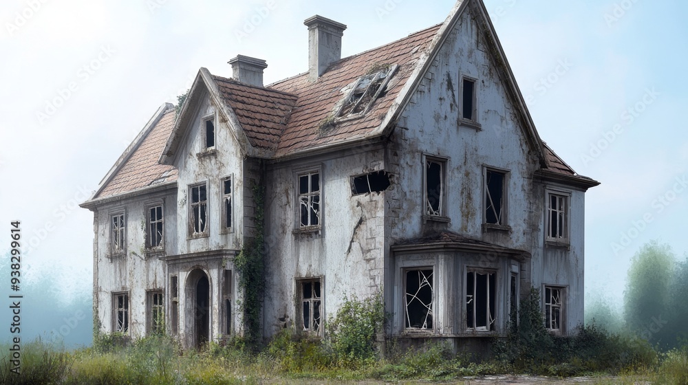 Abandoned House with Broken Windows Abandoned House with Broken Windows