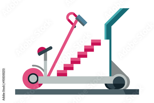 Stair climber vector art illustration