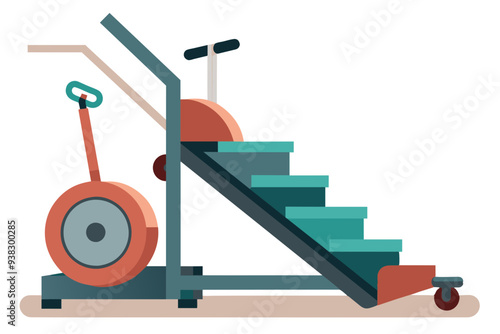 Stair climber vector art illustration