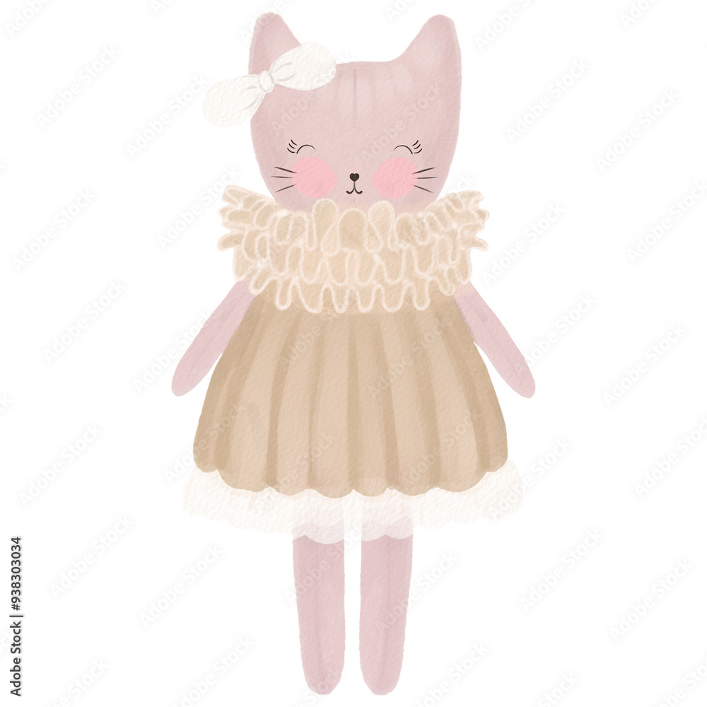 Cute Watercolor Sticker. Clipart. Cute Watercolor Sticker. Clipart.
