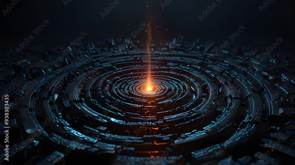 Fototapeta premium Dreamlike and vibrant cinematic fire portal wallpaper