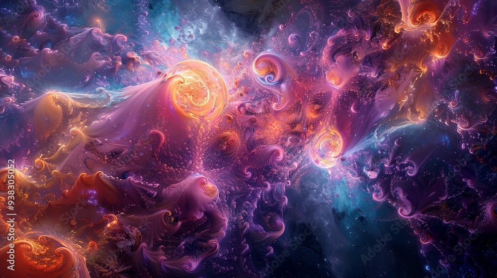 A colorful galaxy with a spiral shape A colorful galaxy with a spiral shape