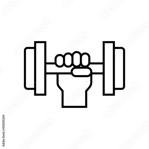 dumbbell icon vector,line style 