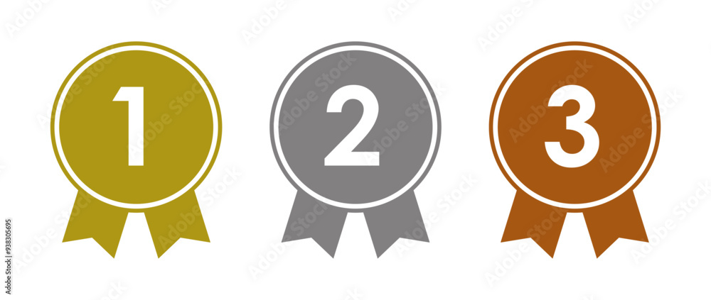 Gold, silver and bronze , ranking icon set Gold, silver and bronze , ranking icon set
