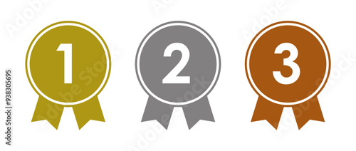 Gold, silver and bronze , ranking icon set