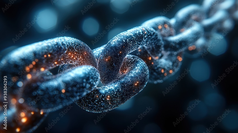 A Close-Up of a Chain Made of Tiny Particles A Close-Up of a Chain Made of Tiny Particles