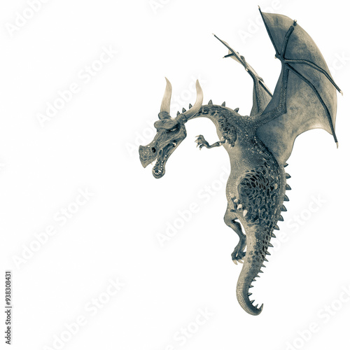 green dragon cartoon in a white background photo