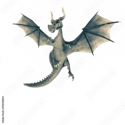 green dragon cartoon in a white background photo