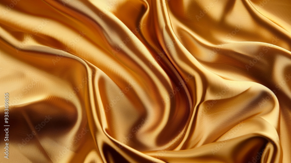 Fototapeta premium Shiny golden silk. Abstract background. Generated AI