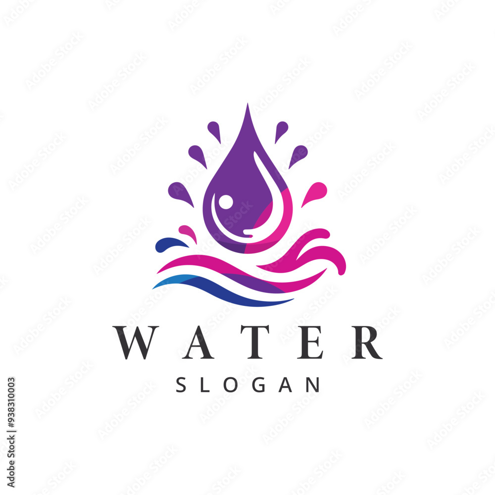 Drop Water logo design with splash illustration Drop Water logo design with splash illustration