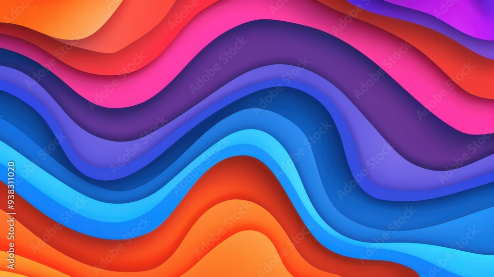 A colorful and dynamic abstract composition featuring flowing curves and gradients in shades of orange, pink, purple, and blue. A colorful and dynamic abstract composition featuring flowing curves and gradients in shades of orange, pink, purple, and blue.