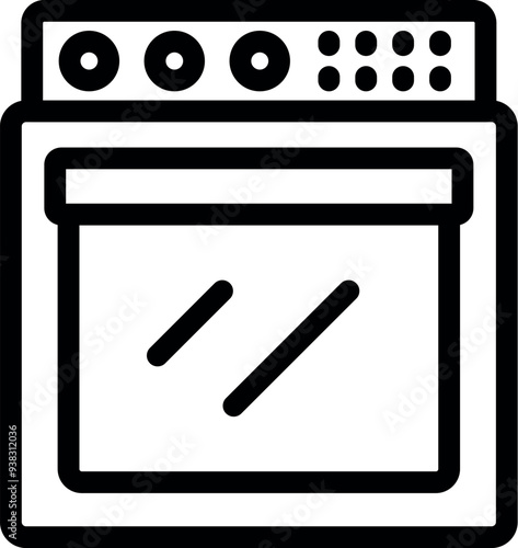 Simple vector illustration of a convection oven, ideal for recipe websites or cooking blogs