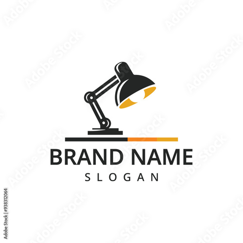 Interior logo design.Desk lamp logo illustration