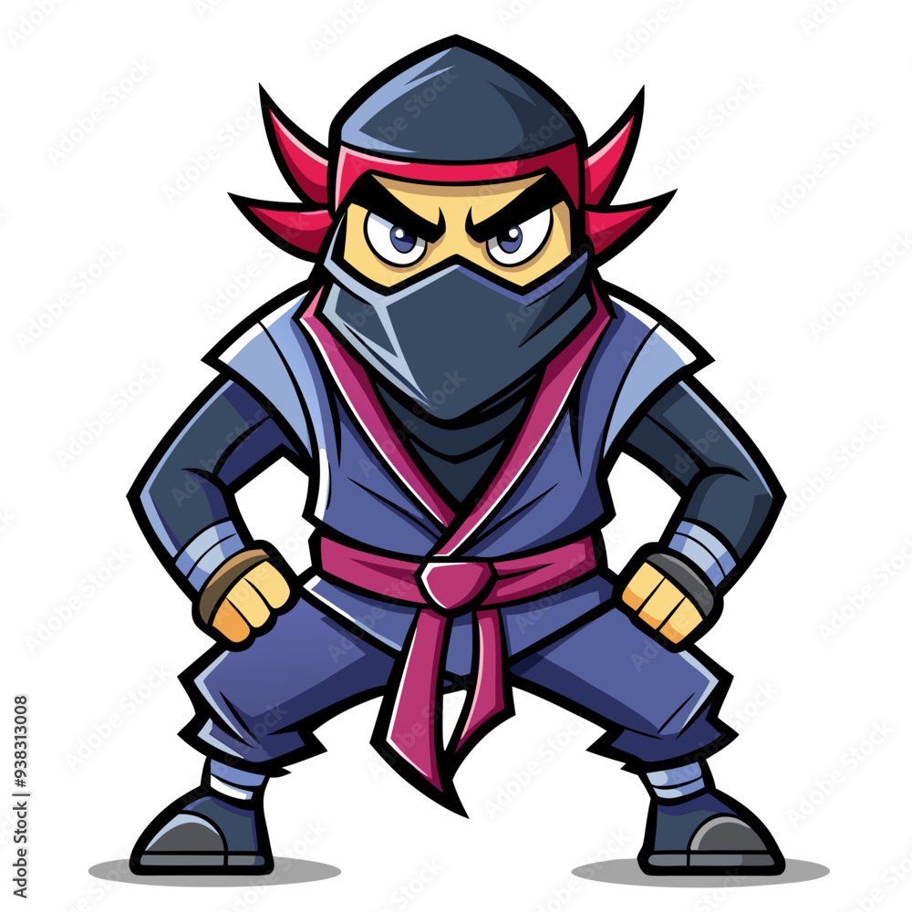 Obraz premium Ninja Rapper Ready for Battle Vector Design art vector illustration