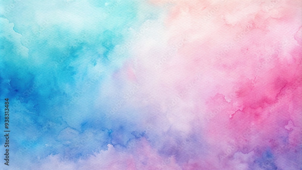 Obraz premium Soft pink and blue gradient watercolor background from a high angle, artistic, soothing, blue, delicate, soft, wallpaper, art, gradient, high angle, modern, tranquil, aesthetic, painting