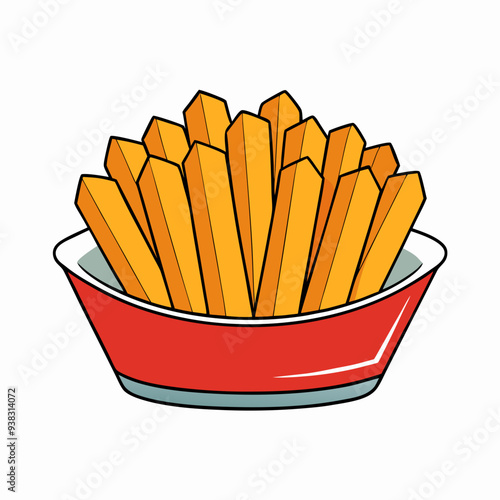 Unhealthy French Fries with Excessive Fat Transparent Vector Art