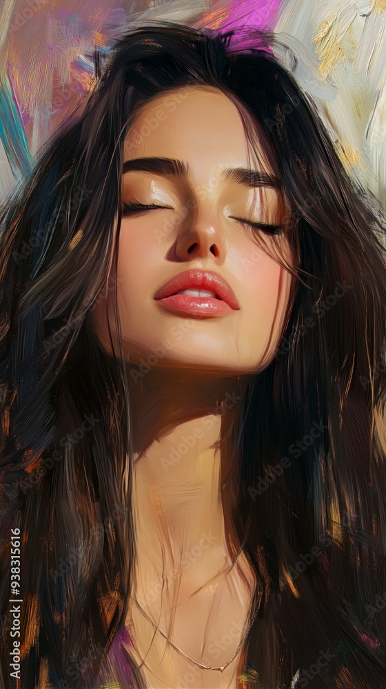 Fototapeta premium woman's face with dynamic paint, Abstract, portrait, female, colorful splashes, vibrant, creative, digital art, wallpaper, surreal, artistic expression