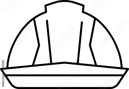 Hard hat icon outline vector illustration