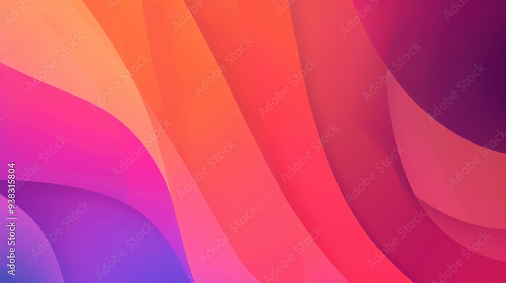 A vibrant abstract composition featuring flowing waves of warm pink, orange, and purple hues. A vibrant abstract composition featuring flowing waves of warm pink, orange, and purple hues.