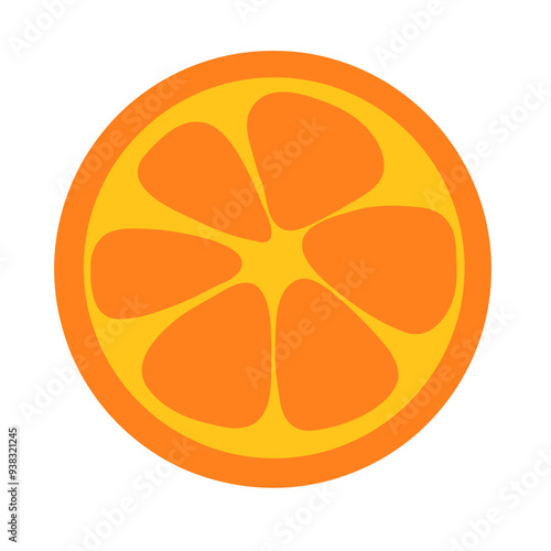 Vibrant orange slice, ideal for summer-themed designs.
