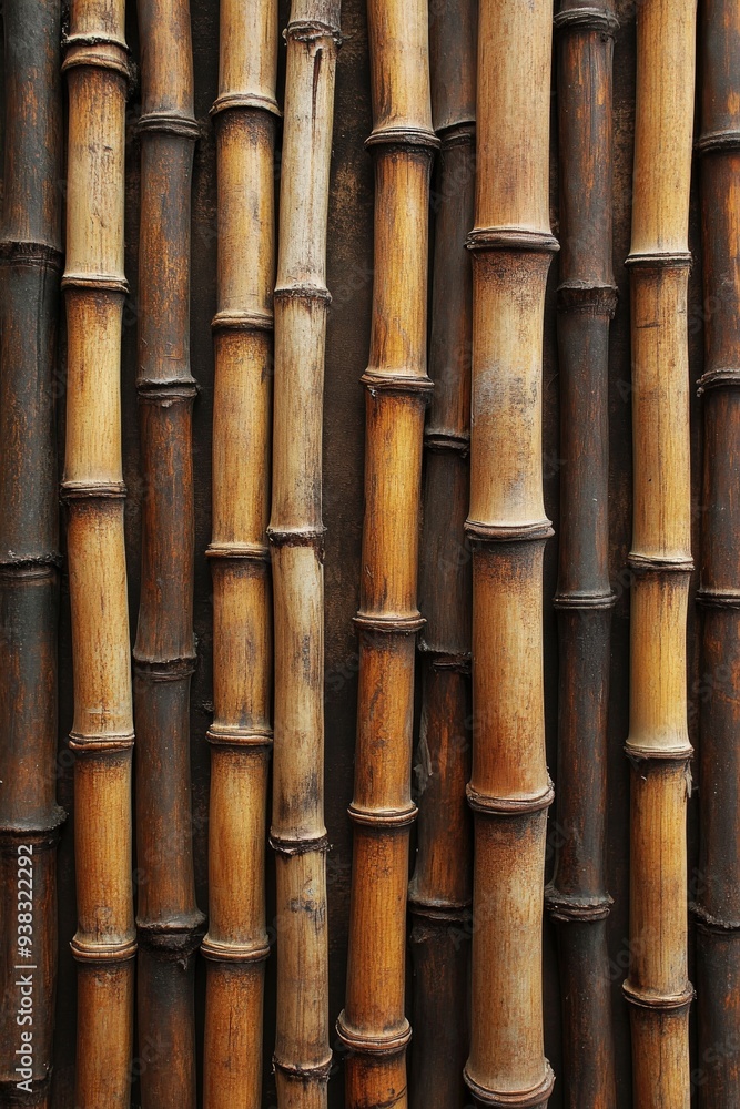 Natural bamboo wall texture showcasing varied colors and patterns Natural bamboo wall texture showcasing varied colors and patterns