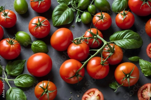 The tomatoes are ripe. Background of red tomatoes.
