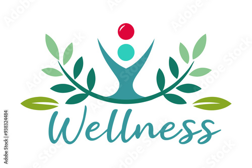 wellness logo for clinic vector art illustration photo