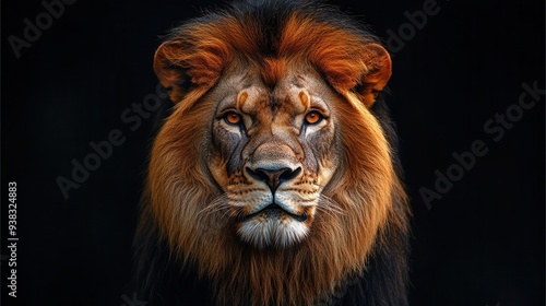 majestic portrait of a lion with a radiant mane embodying strength and wisdom regal pose against a dramatic backdrop symbolizing divine power and leadership