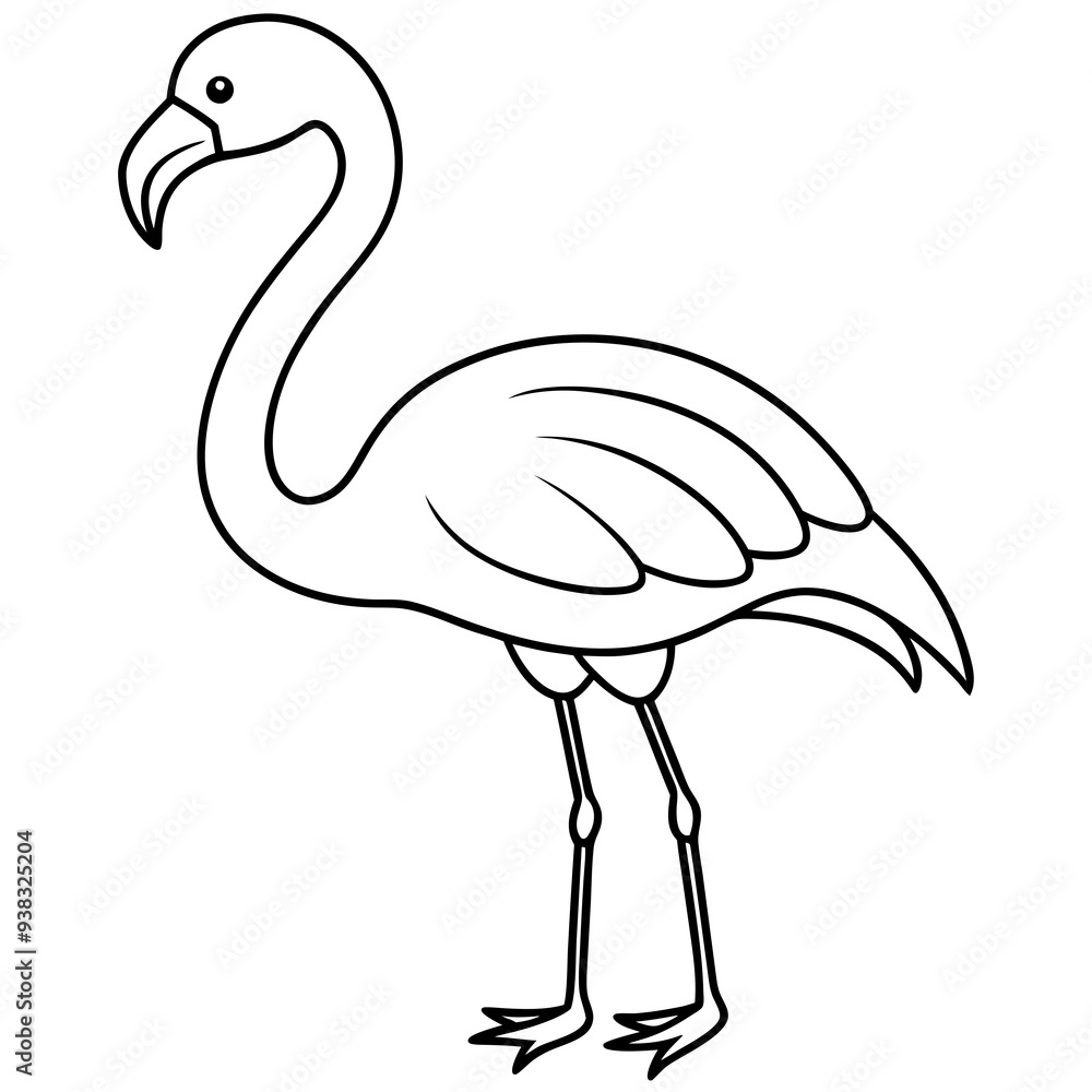 Fototapeta premium Flamingo Coloring Page for Kids Varied Poses art vector illustration