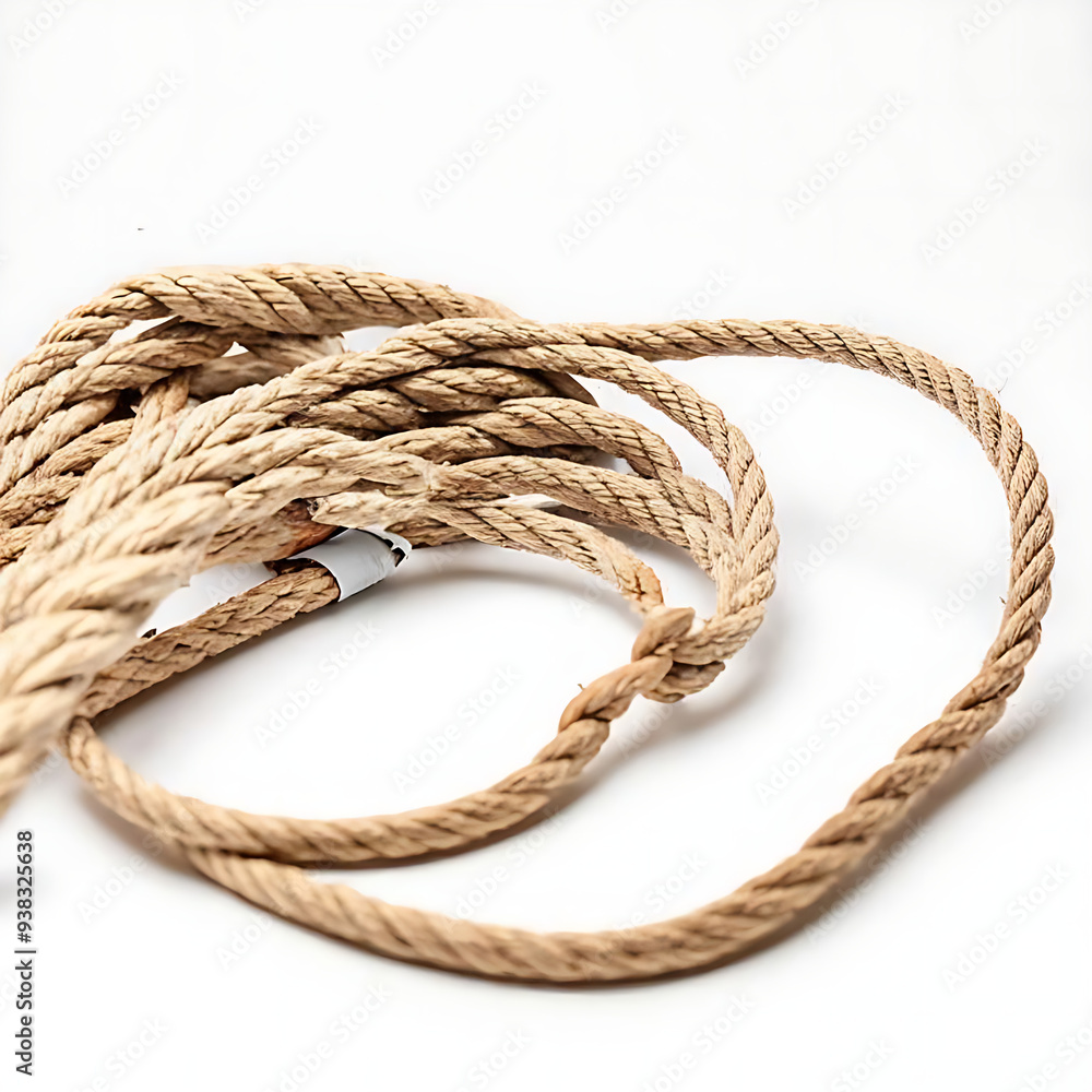 Hemp rope on white background Hemp rope on white background