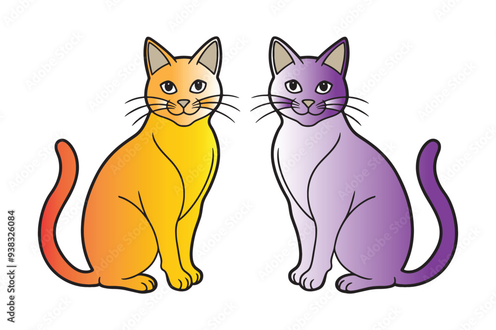 A collection of illustrations of cats A collection of illustrations of cats