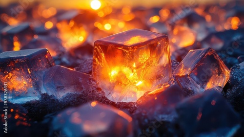 mesmerizing closeup of highefficiency solar panels their surfaces shimmering with iridescent hues geometric patterns create a hypnotic visual rhythm symbolizing clean energy innovation