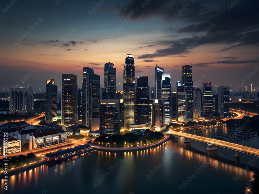 Fototapeta premium city skyline at night