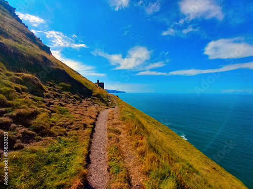 South West Coast Path near Hurlstone Point in Exmoor between Porlock and Minehead photo